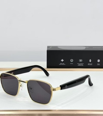 HY1003 Smart Glasses - Sports Edition with Fitness Tracking & IP68 Waterproof - Golden Grey